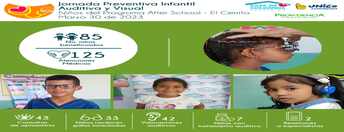 Jornada Preventiva Infantil Auditiva y Visual – Niños del Programa After School – Marzo 30 2023